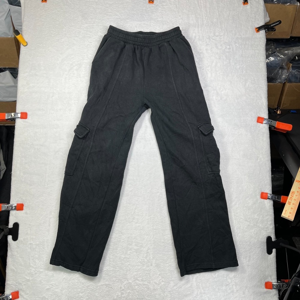 Forever 21 Cargo Pants Womens Medium Black Cotton Fleece Staight Workwear Utilty